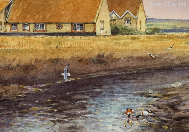 Cley Mill and Shelduck Limited Edition Print - Detail