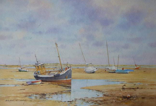 Fishing Boats, High and Dry Brancaster Staithe by Brian C. Day